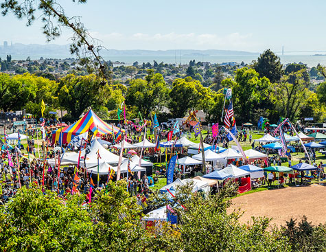 looking down from the el cerrito hills looking down upon the annual 4th of july festival in cerrito vista park