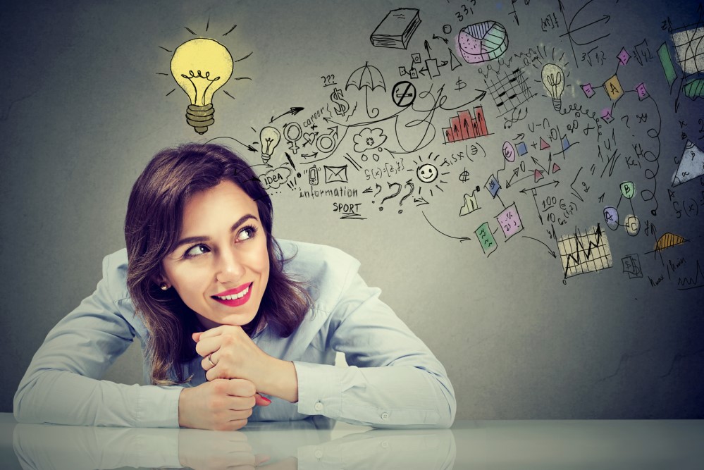Image of woman thinking complicated thoughts
