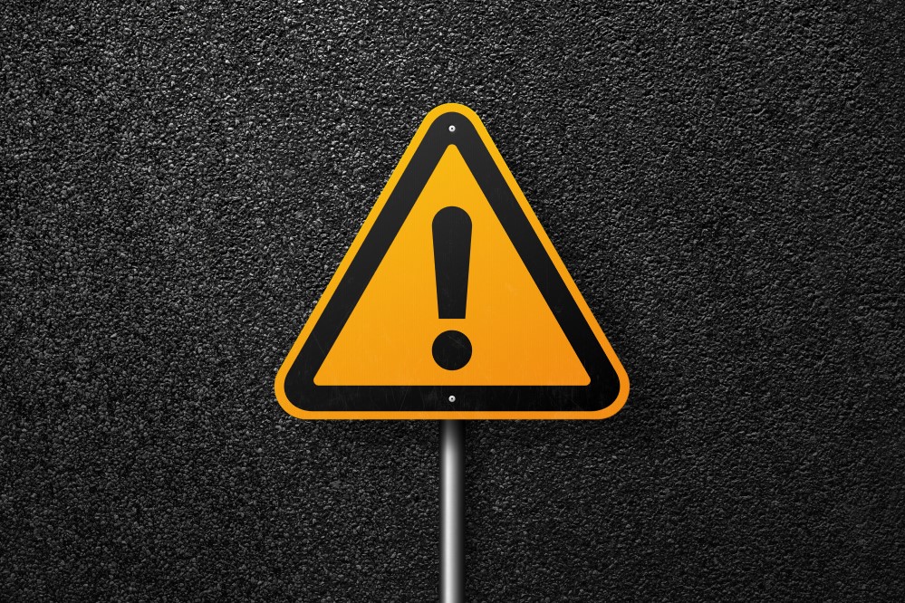Image of caution road sign