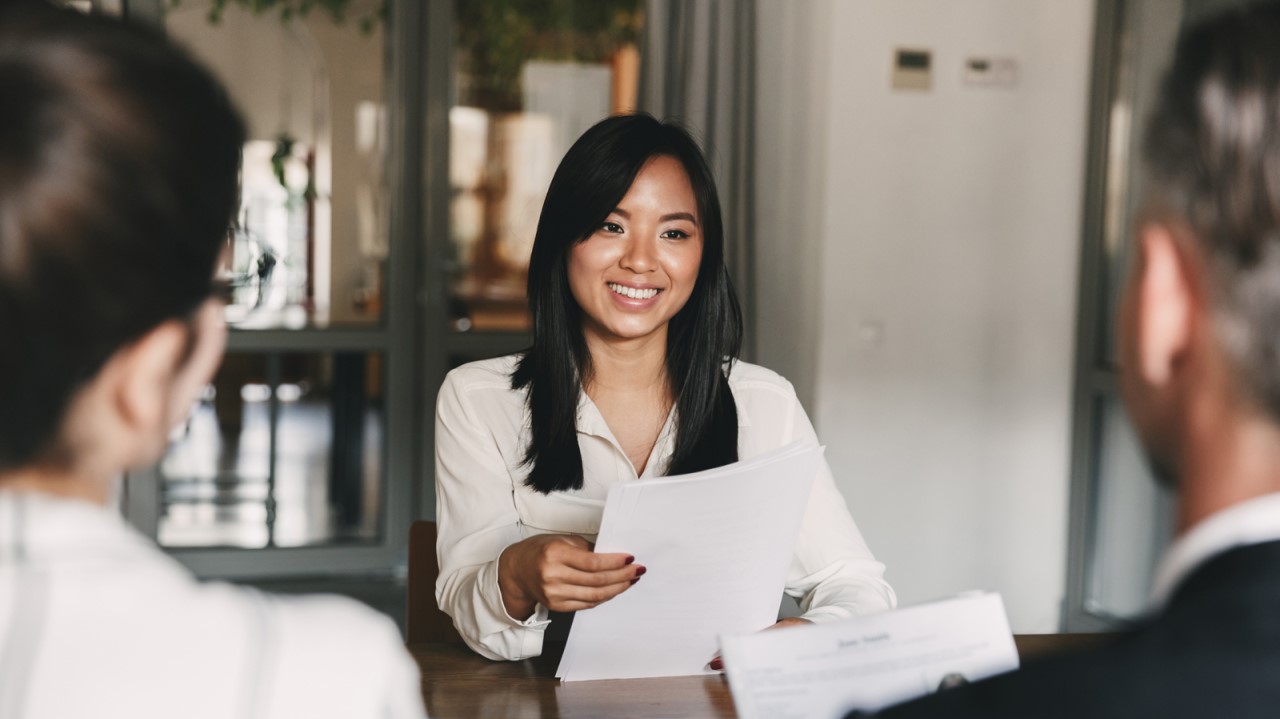 Image of a young person being interviewed