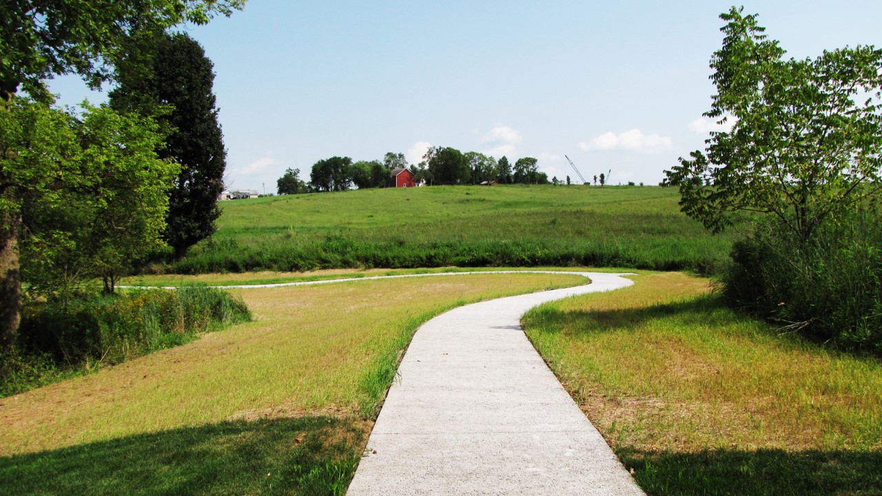 Pathway at the Herbert Hoover National Historical Site in West Branch, Iowa. Photo source: National Park Service.