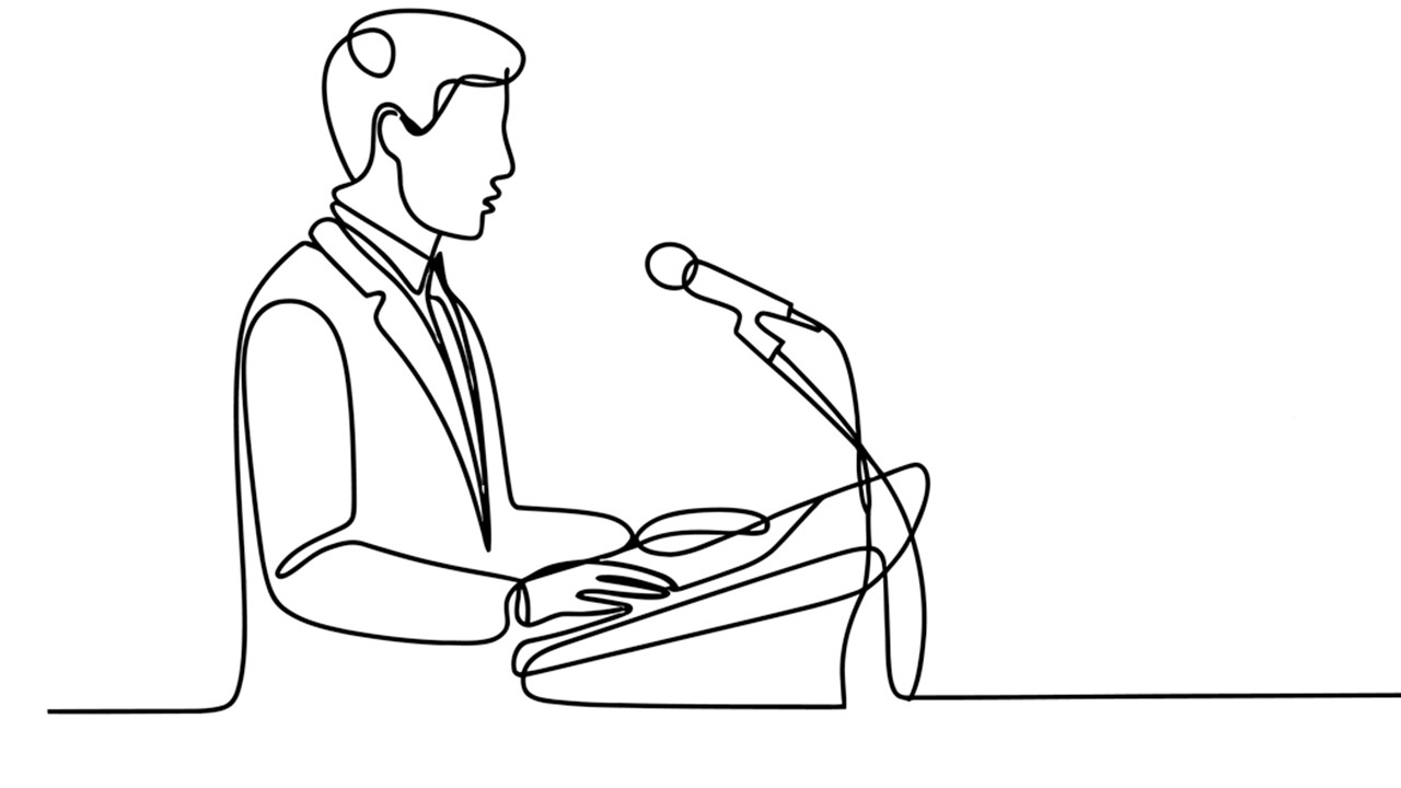 Image of person at podium