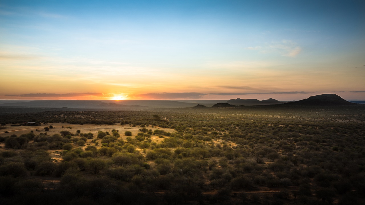 Image of sunset over Africa
