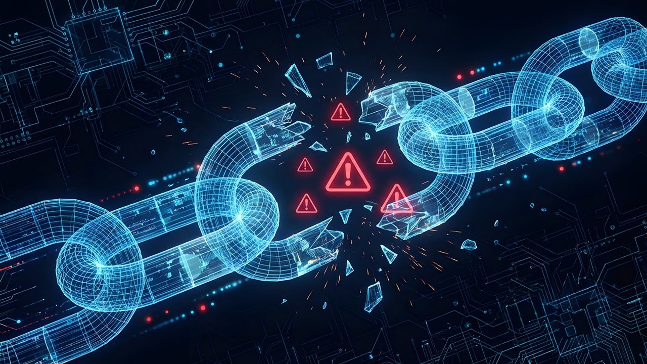 Image of digital chain links being broken