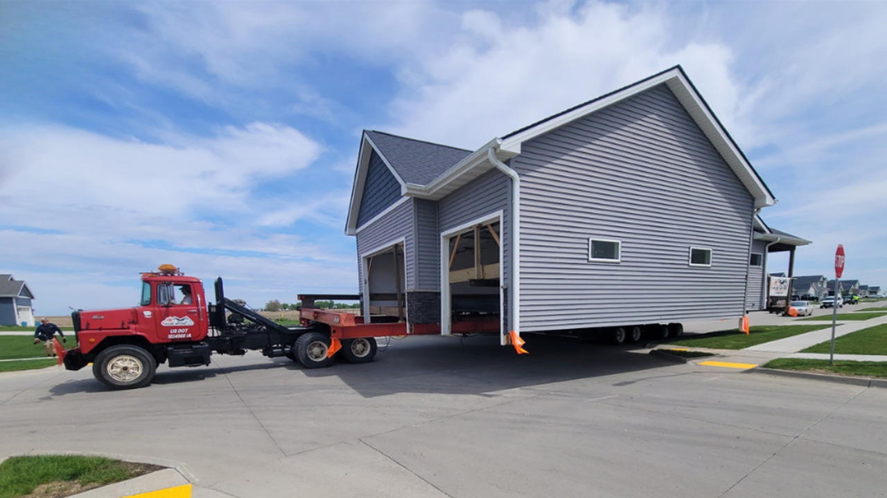 Photo of house being moved