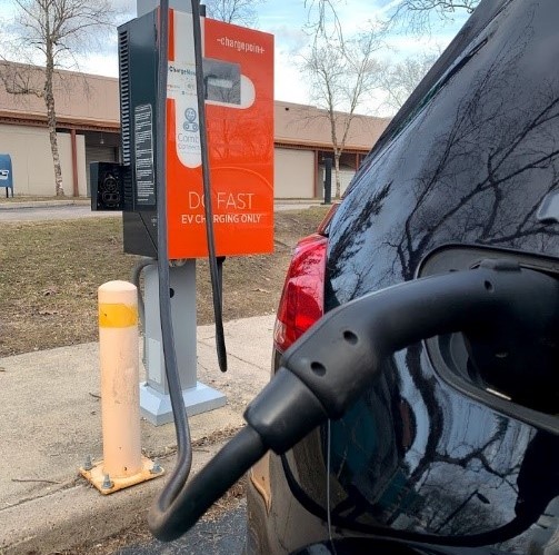 DC Fast Charger in Mystic, Connecticut. Photo by Victoria McGarril, Energetics
