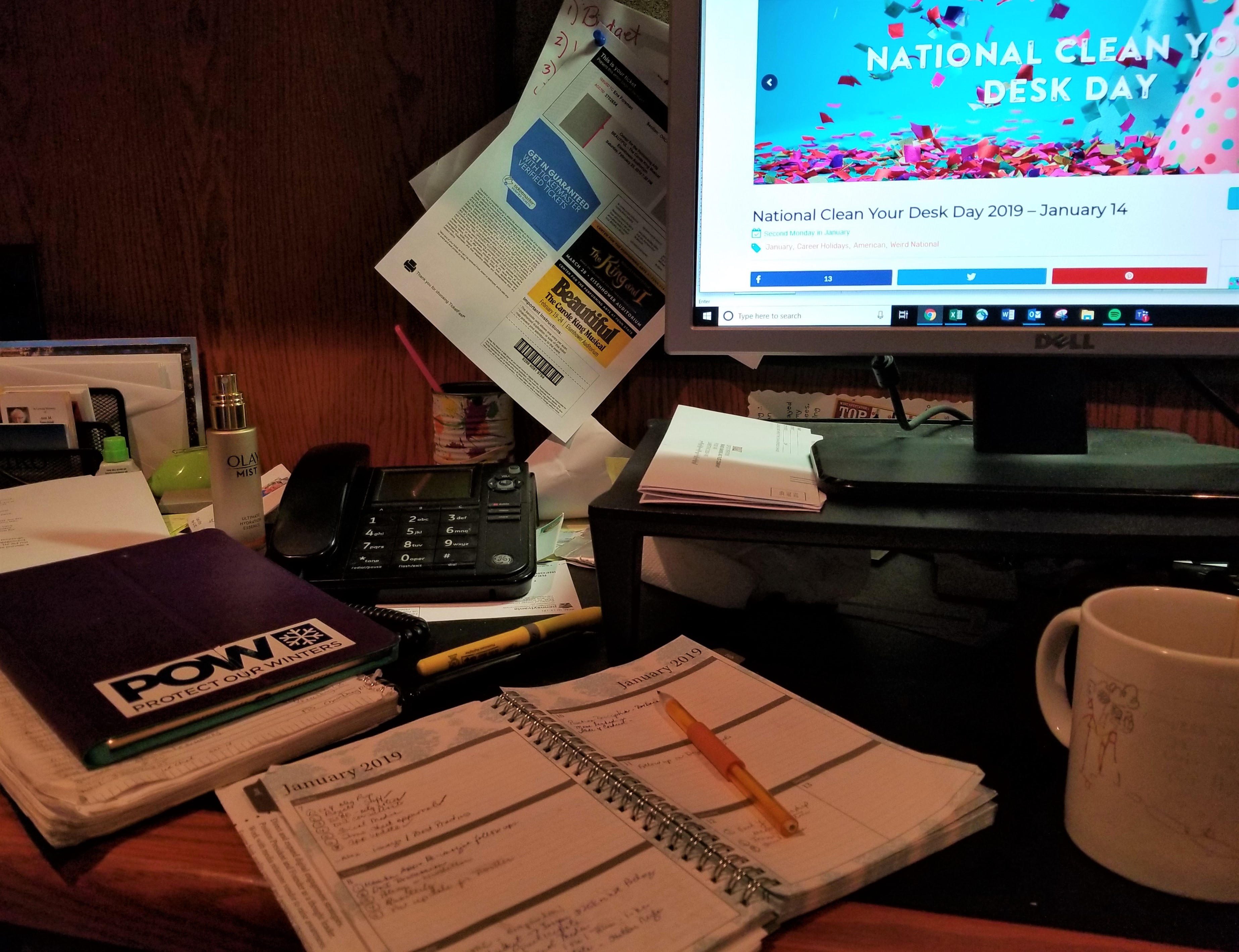 cluttered desk