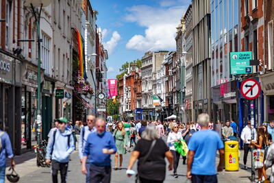 Busy street in Dublin