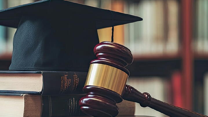 Image of graduation cap and gavel