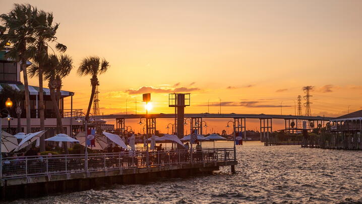 Sunset at the Kemah Boardwalk, Texas 