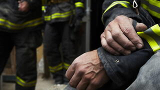 Hands of a first responder