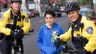 Photo of Stockton police officers in the community