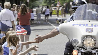 Image of police officer in a parade