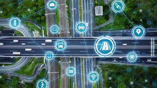 Image of highways with icons