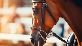 Image of contemplative horse wearing a bridle