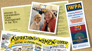 Collage of images from conferences