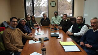 Peer group at table