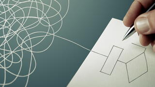 Image of scribble being organized into workflow