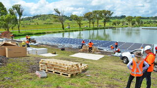 A floating solar farm, Lismore, Australia.