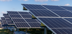 Solar Panels displayed at the AC Power ribbon cutting ceremony in Old Bridge Township, New Jersey.