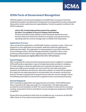 Recognition Application Process